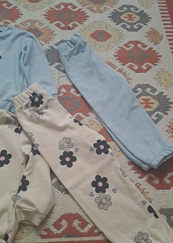 Kız Çocuk Mavi Baskılı Rahat Takım - Görsel 5