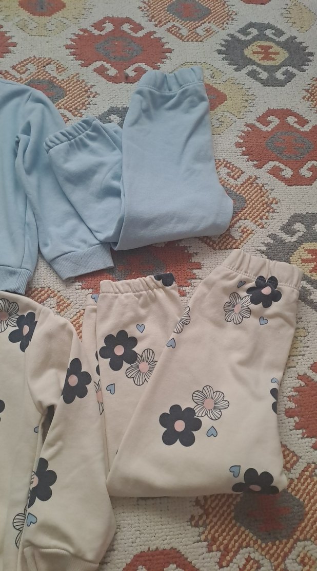 Kız Çocuk Mavi Baskılı Rahat Takım - Görsel 4