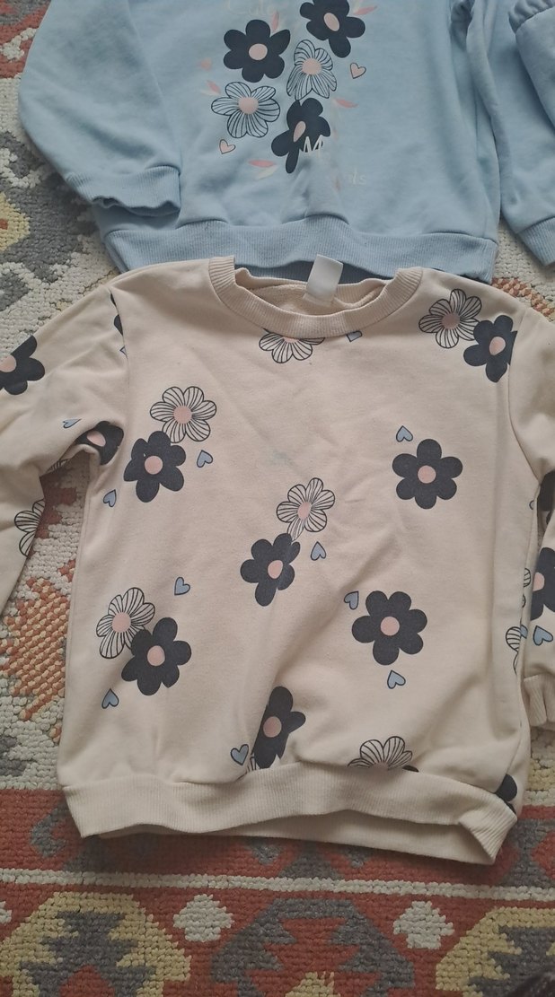 Kız Çocuk Mavi Baskılı Rahat Takım - Görsel 3