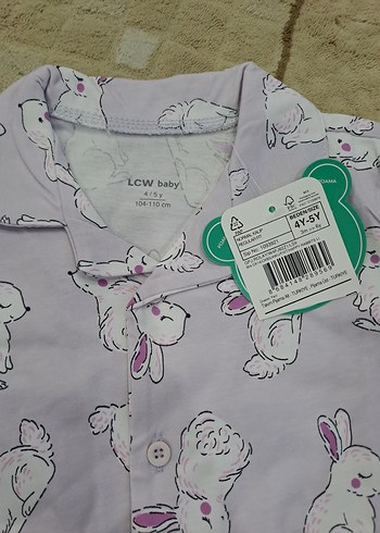 Kız Çocuk Mor Baskılı Pamuklu Pijama Takımı - Görsel 3