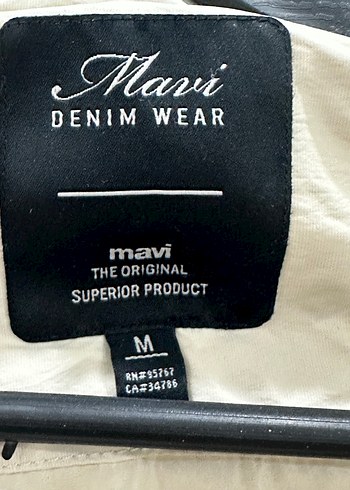 Mavi Kapüşonlu Uzun krem Kadın Mont