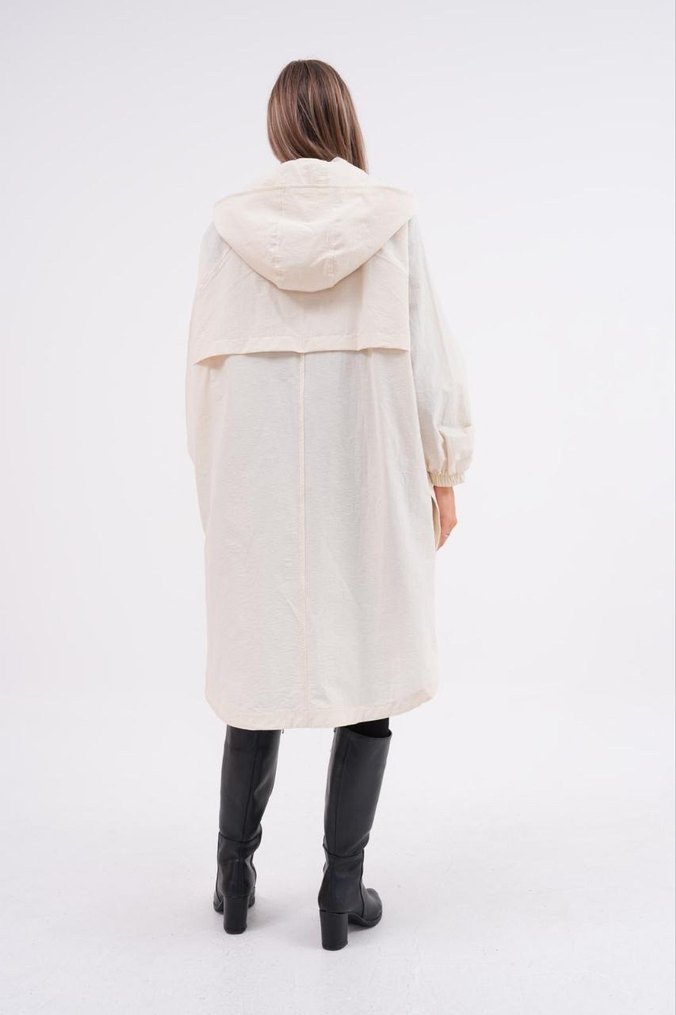 Kapşonlu trençkot - Görsel 3