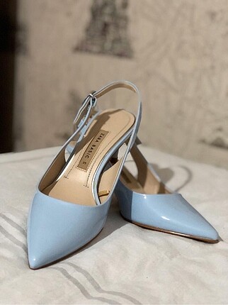 Zara bebe mavisi küçük topuk ayakkabı