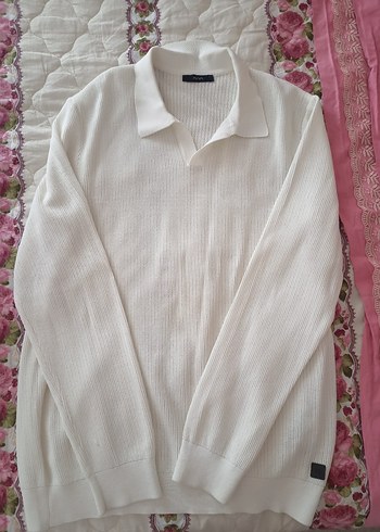 Diğer AVVA Beyaz Polo Yaka Erkek Yazlık Sweatshirt