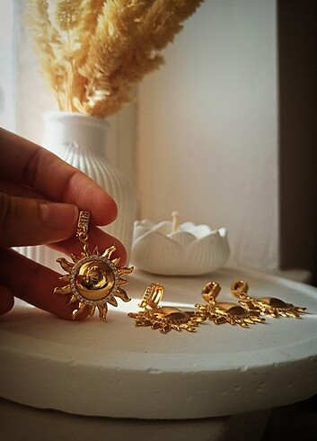 Beden ?Vintage Güneş Kolye Ucu - Charm
