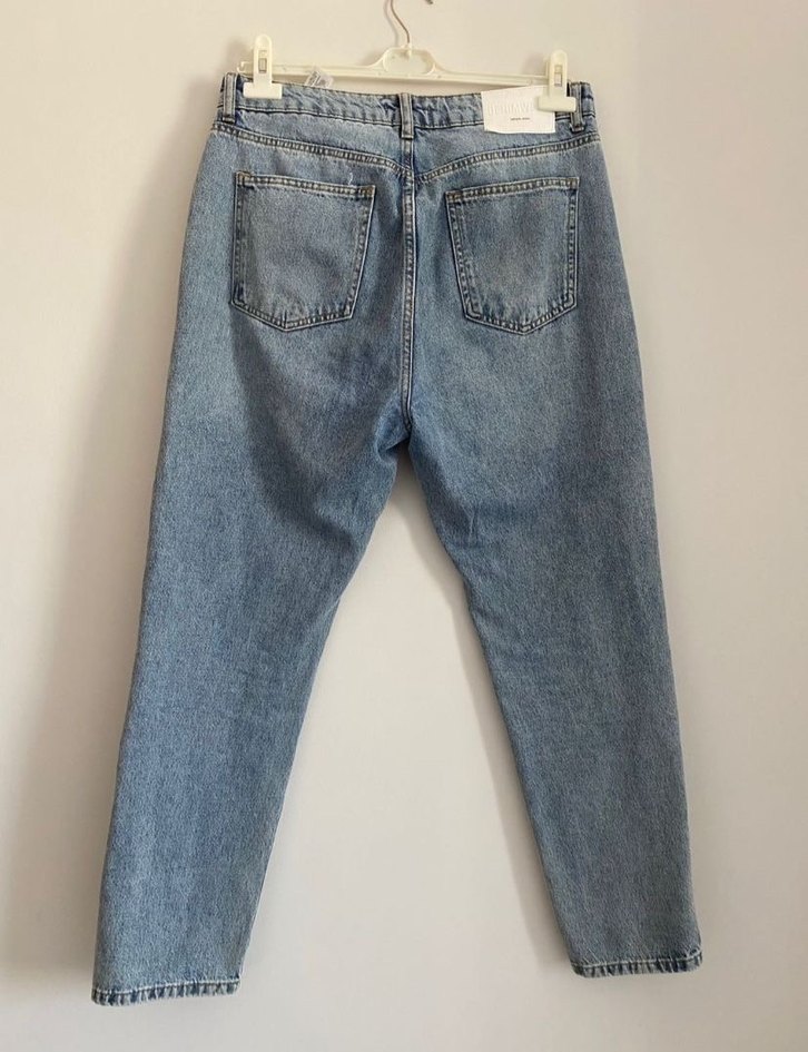Erkek Mavi Denim Bol Kesim Midi Kot Pantolon - Görsel 2