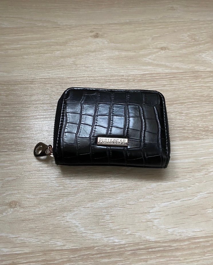 Siyah Yılan Derisi Desenli Kadın Cüzdan - Görsel 2