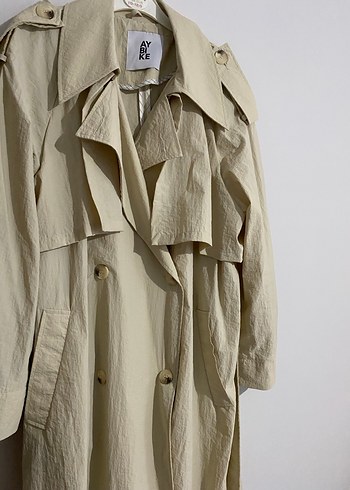 Aybike stil Kadın Uzun Trençkot - Görsel 4