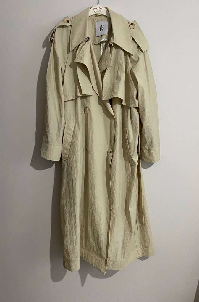 Aybike stil Kadın Uzun Trençkot - Görsel 2