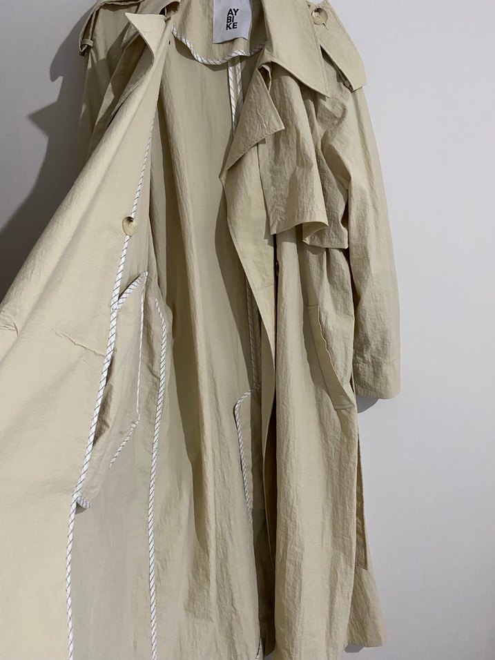 Aybike stil Kadın Uzun Trençkot - Görsel 5