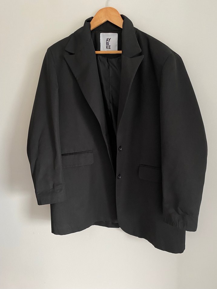 Siyah Düğmeli Kadın Midi Blazer - Görsel 2