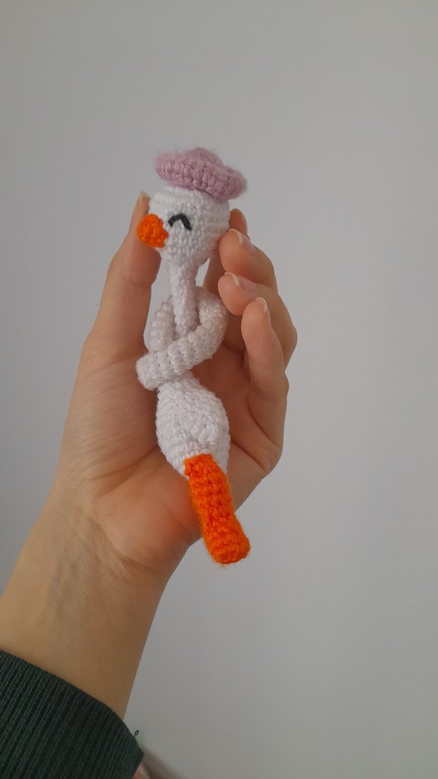 Örgü Ördek Çanta Süsü - Görsel 3