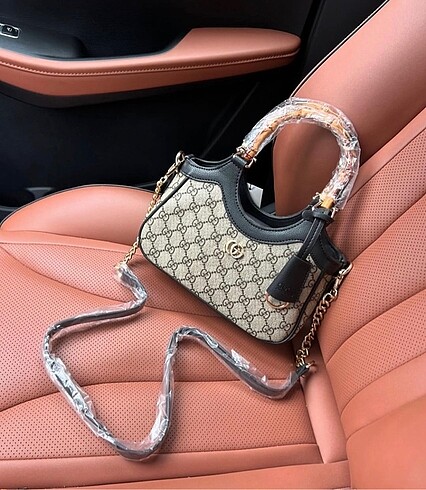Gucci model ahşap saplı çanta