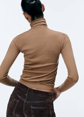 Zara Bej Kadın Balıkçı Yaka İnce Triko