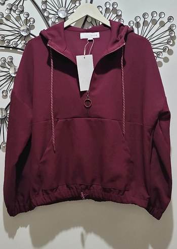 YAN BANTLI KAPÜŞONLU SWEAT - Görsel 3