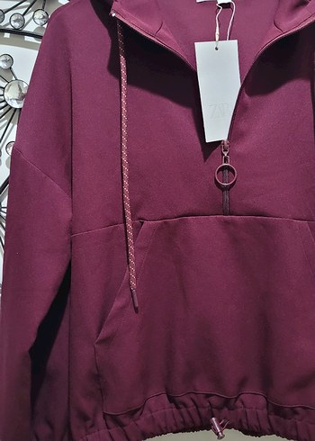 YAN BANTLI KAPÜŞONLU SWEAT - Görsel 5