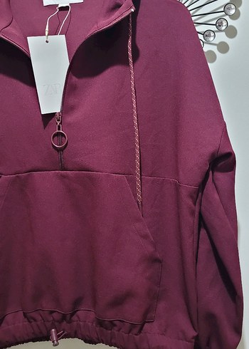 YAN BANTLI KAPÜŞONLU SWEAT - Görsel 4