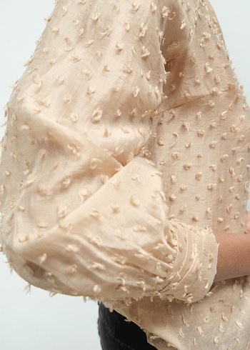 PLUMETI KUMAŞTAN YARI ŞEFFAF BLUZ - Görsel 3