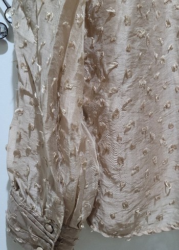 PLUMETI KUMAŞTAN YARI ŞEFFAF BLUZ - Görsel 10