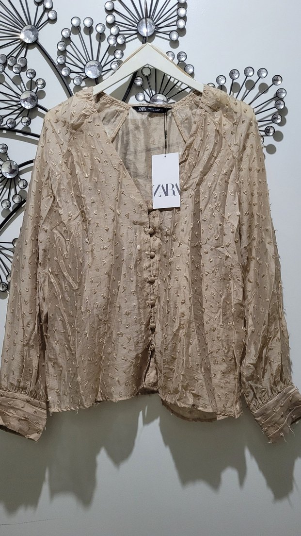 PLUMETI KUMAŞTAN YARI ŞEFFAF BLUZ - Görsel 5