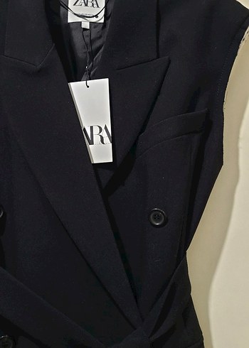 Siyah Kolsuz Mini Kadın Blazer - Görsel 9