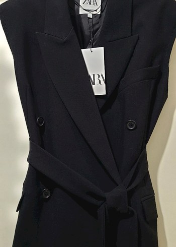 Siyah Kolsuz Mini Kadın Blazer - Görsel 8