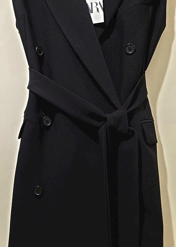 Siyah Kolsuz Mini Kadın Blazer - Görsel 10