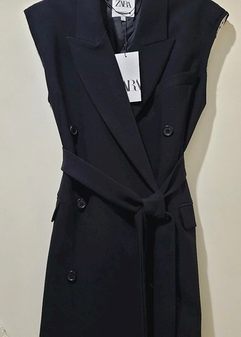 Siyah Kolsuz Mini Kadın Blazer - Görsel 7