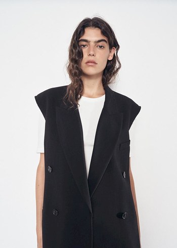 Siyah Kolsuz Mini Kadın Blazer - Görsel 3