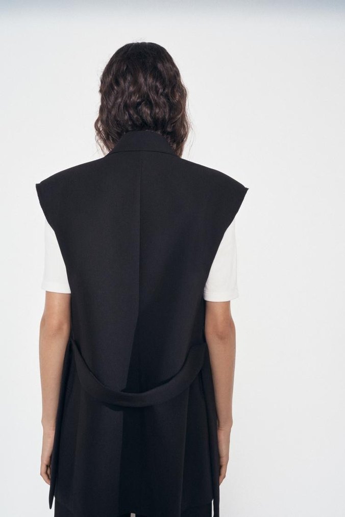 Siyah Kolsuz Mini Kadın Blazer - Görsel 5