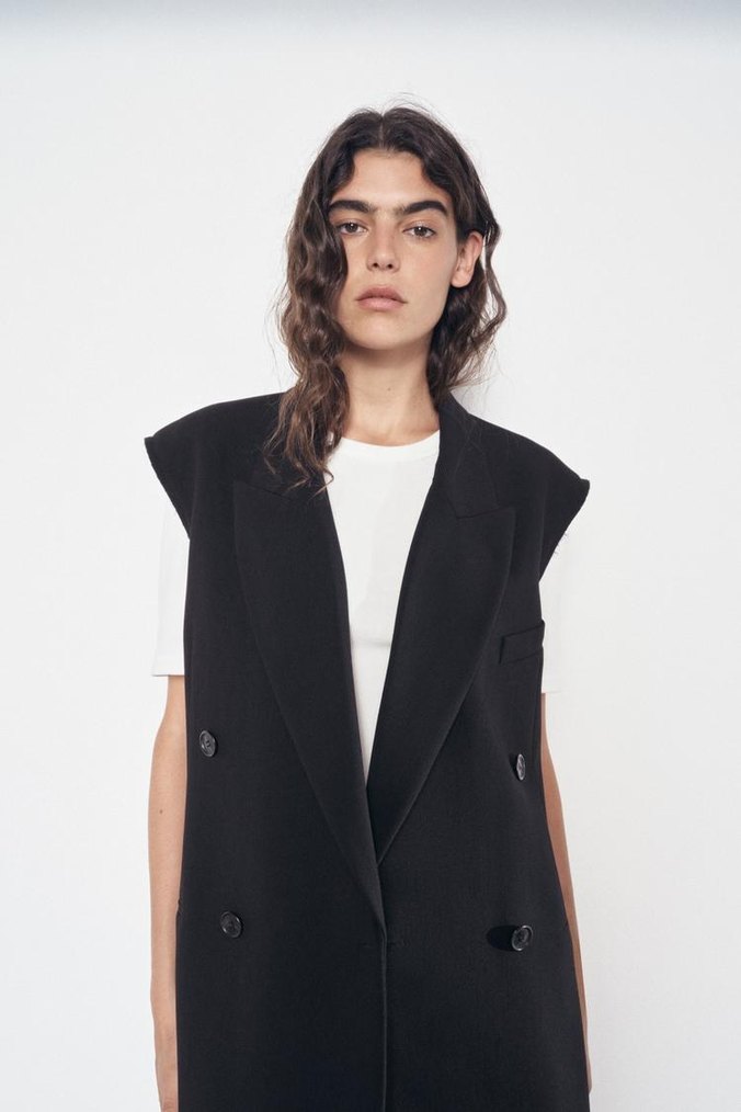 Siyah Kolsuz Mini Kadın Blazer - Görsel 3