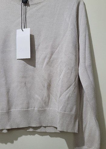 Camel Renkli Salaş Denim Kazak - Görsel 13