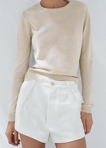 Camel Renkli Salaş Denim Kazak - Görsel 4