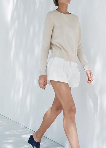 Camel Renkli Salaş Denim Kazak - Görsel 7