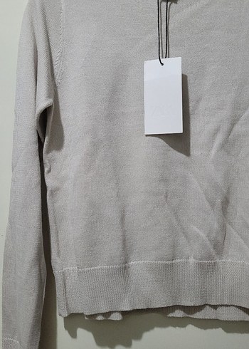 Camel Renkli Salaş Denim Kazak - Görsel 11