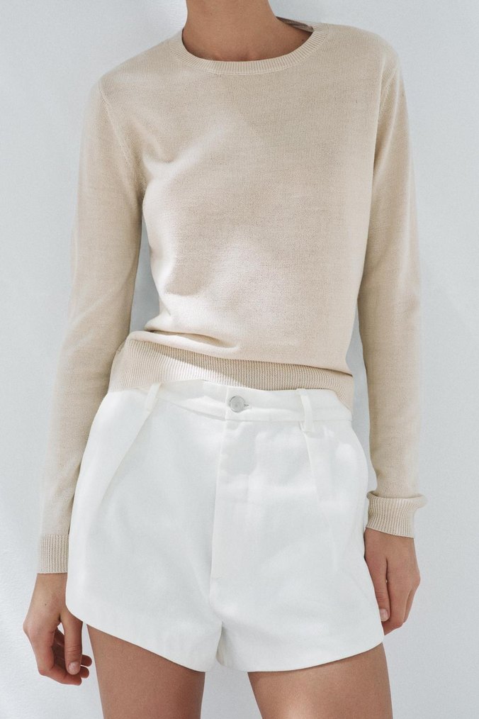 Camel Renkli Salaş Denim Kazak - Görsel 4