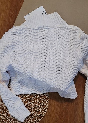 Beyaz Örgü Balıkçı Yaka Kadın Kazak - Görsel 7