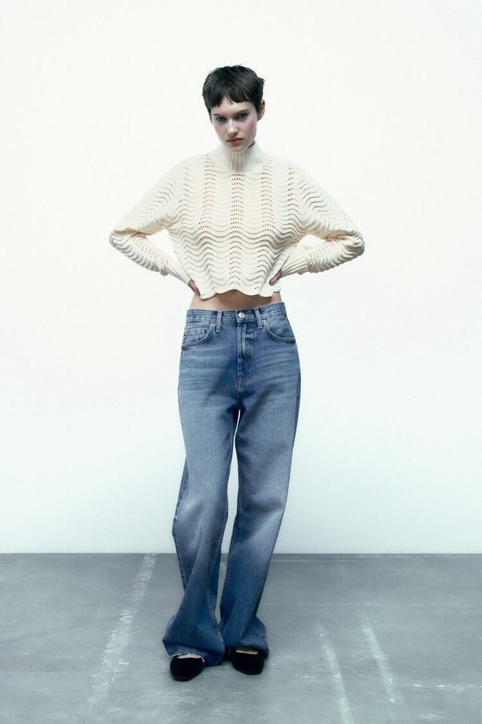 Beyaz Örgü Balıkçı Yaka Kadın Kazak - Görsel 2