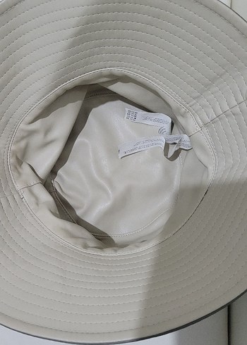 Kadın Gri Deri Bucket Şapka - Görsel 5