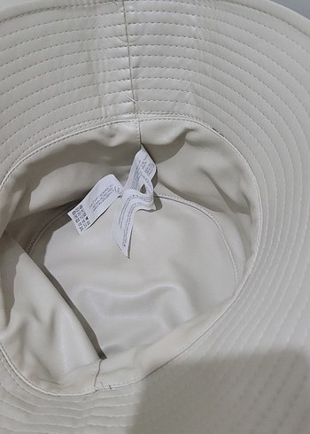 Kadın Gri Deri Bucket Şapka - Görsel 6