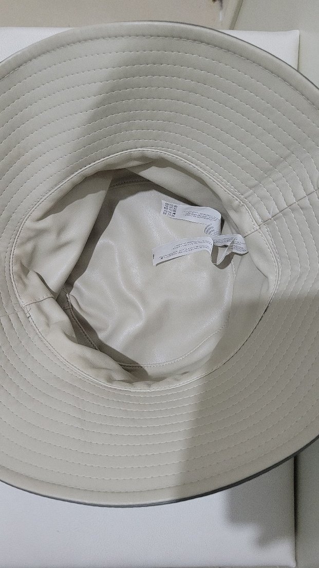 Kadın Gri Deri Bucket Şapka - Görsel 5