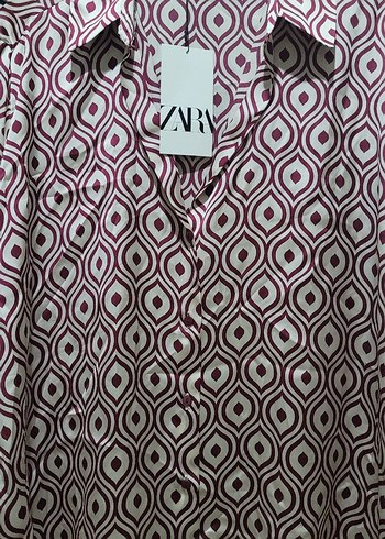 ZARA SATEN DESENLİ GÖMLEK - Görsel 5