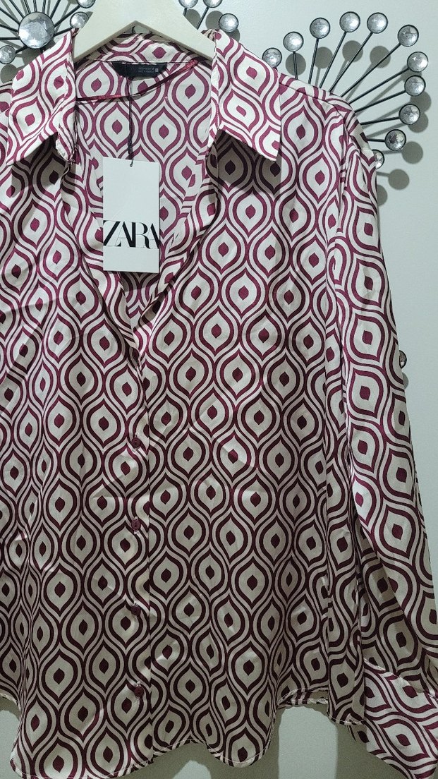 ZARA SATEN DESENLİ GÖMLEK - Görsel 4