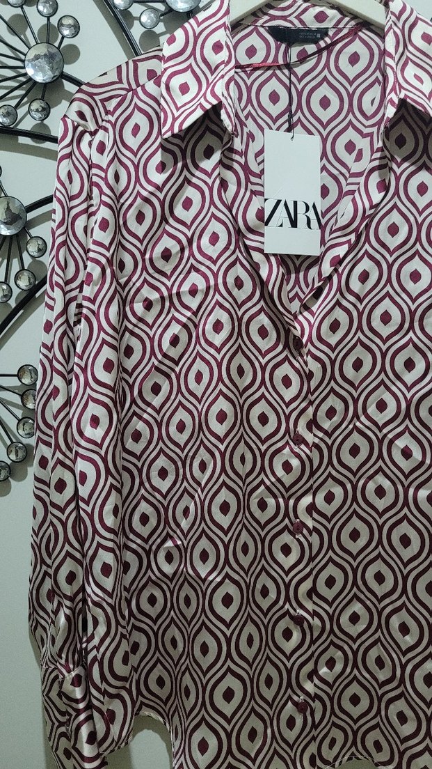 ZARA SATEN DESENLİ GÖMLEK - Görsel 3