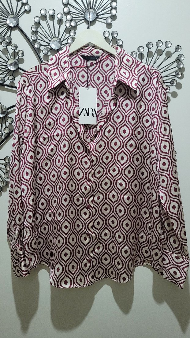 ZARA SATEN DESENLİ GÖMLEK - Görsel 2