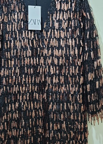 PÜSKÜLLÜ VE PULLU MİNİ ELBİSE - Görsel 7