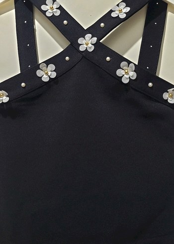 HALTER ELASTİK ÇİÇEK BODY - Görsel 6