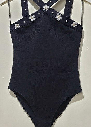 HALTER ELASTİK ÇİÇEK BODY - Görsel 5