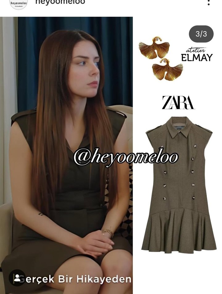 KISA VATKALI FIRFIRLI ELBİSE - Görsel 2