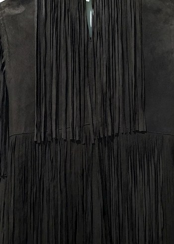 LIMITED EDITION SÜET DERİ SAÇAKLI ELBİSE - Görsel 10